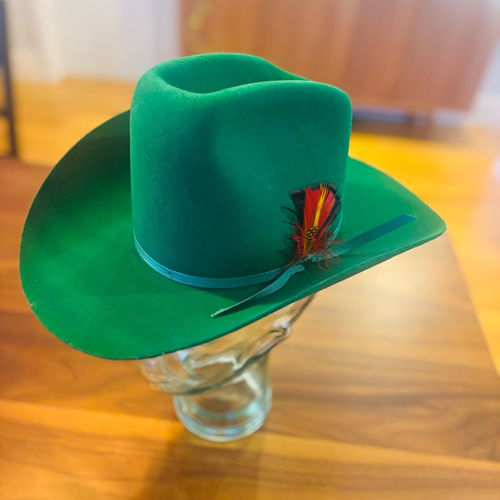 1960s Lanning Trail Rider Green Felt Fedora Hat | Canadian Made | NOS w/ Box